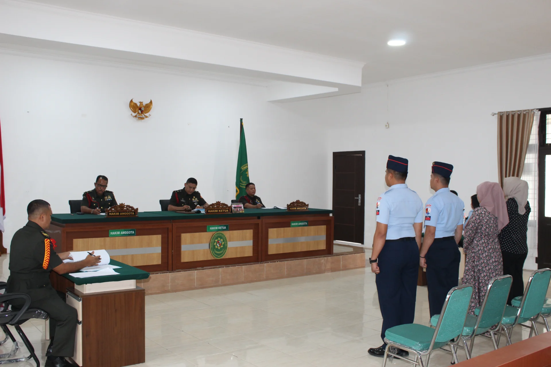 Pengadilan Militer I-03 Pekanbaru melaksanakan persidangan perkara pidana militer Nomor 8-K/PM.I-03/AU/IX/2026 dengan agenda Pemeriksaan Saksi